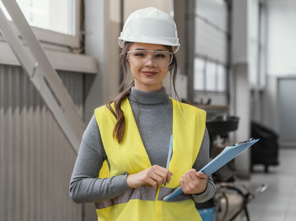 woman leveraging BuildHub's drafting services.