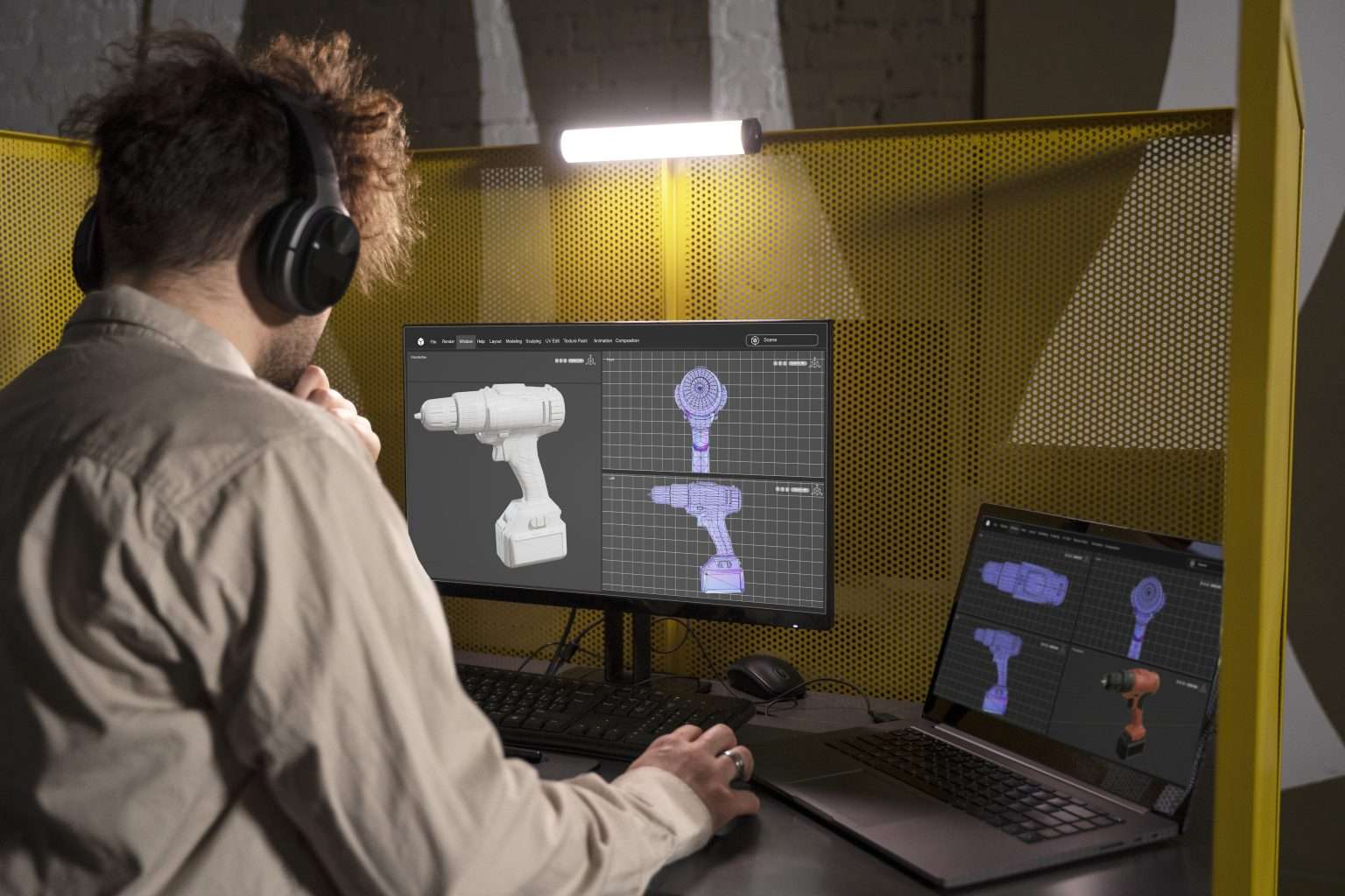 man using scan to BIM services.