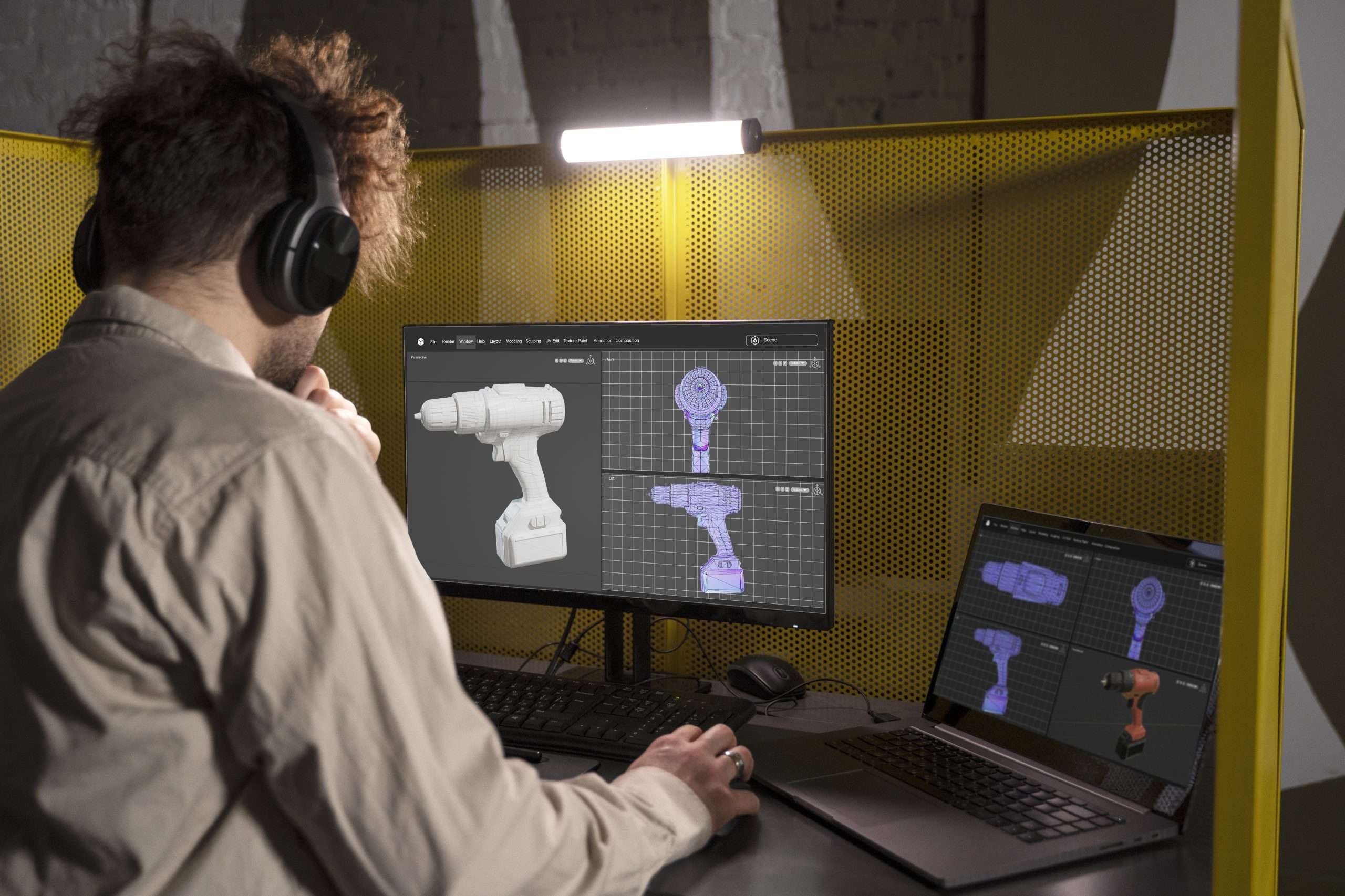 man using scan to BIM services.