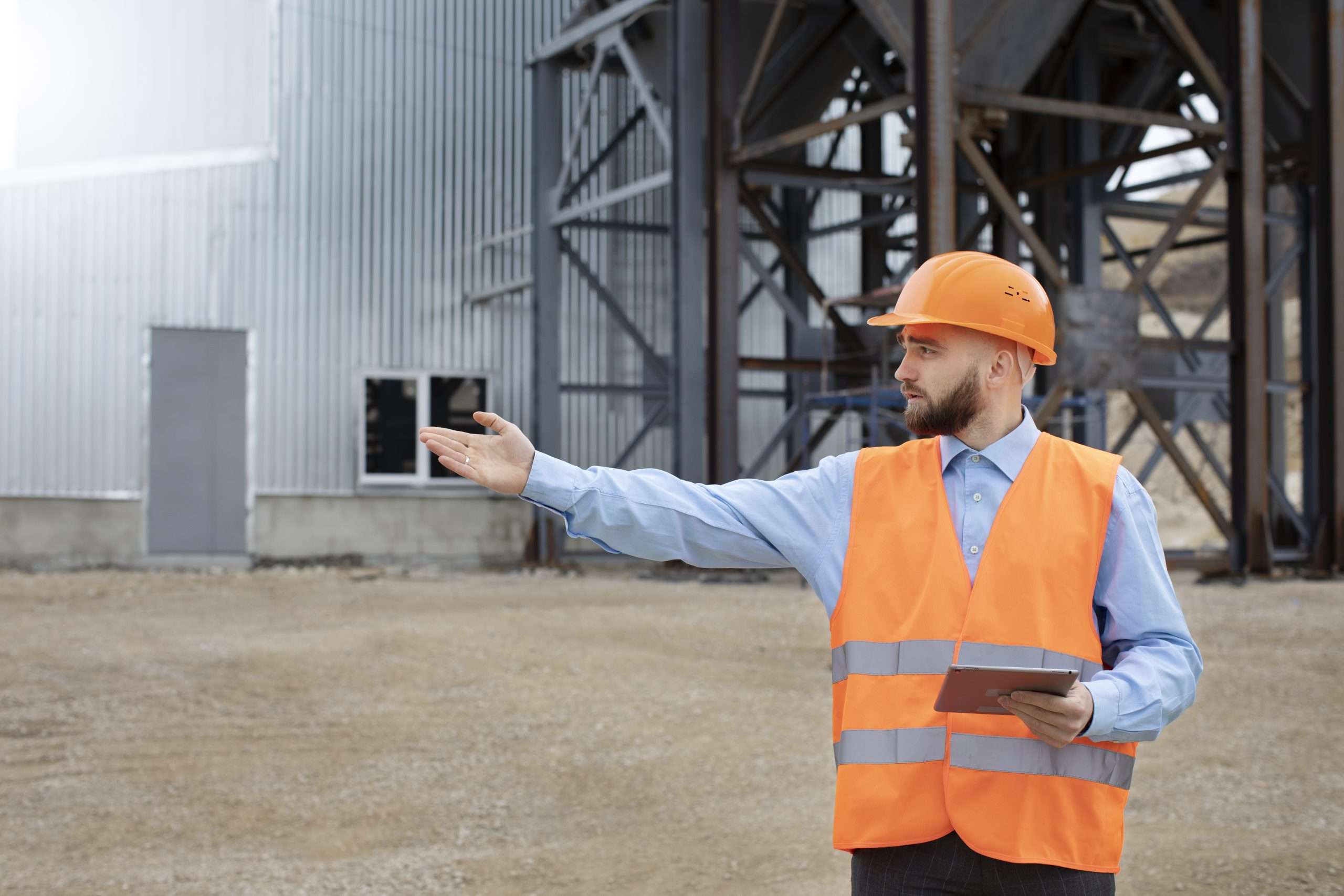 man utilizing BIM architectural services for project.