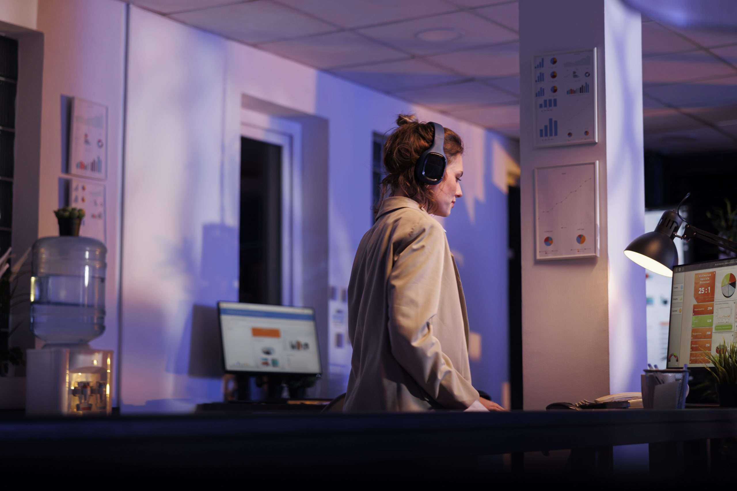 woman using scan to BIM services for construction project.