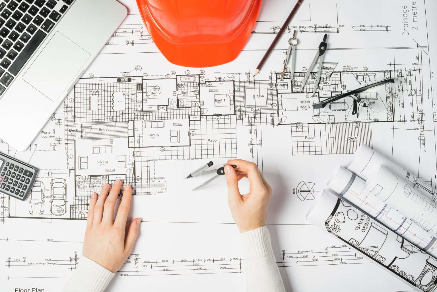 architect utilizing As Built drawings services.