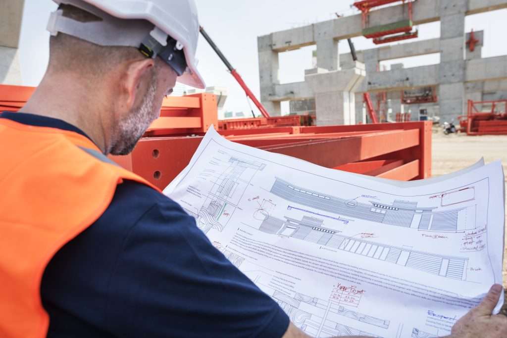 engineer using Revit modeling services for project.