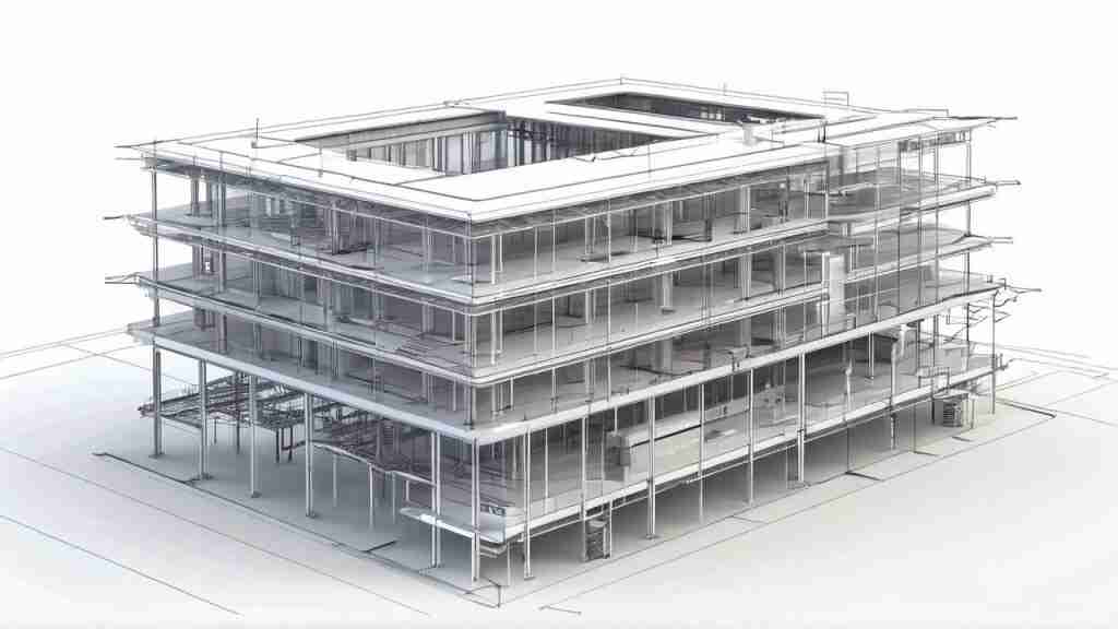 structural drawings created using structural BIM services.