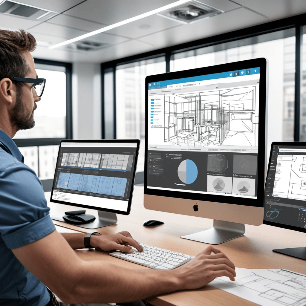 architect using BIM coordination services for building project.