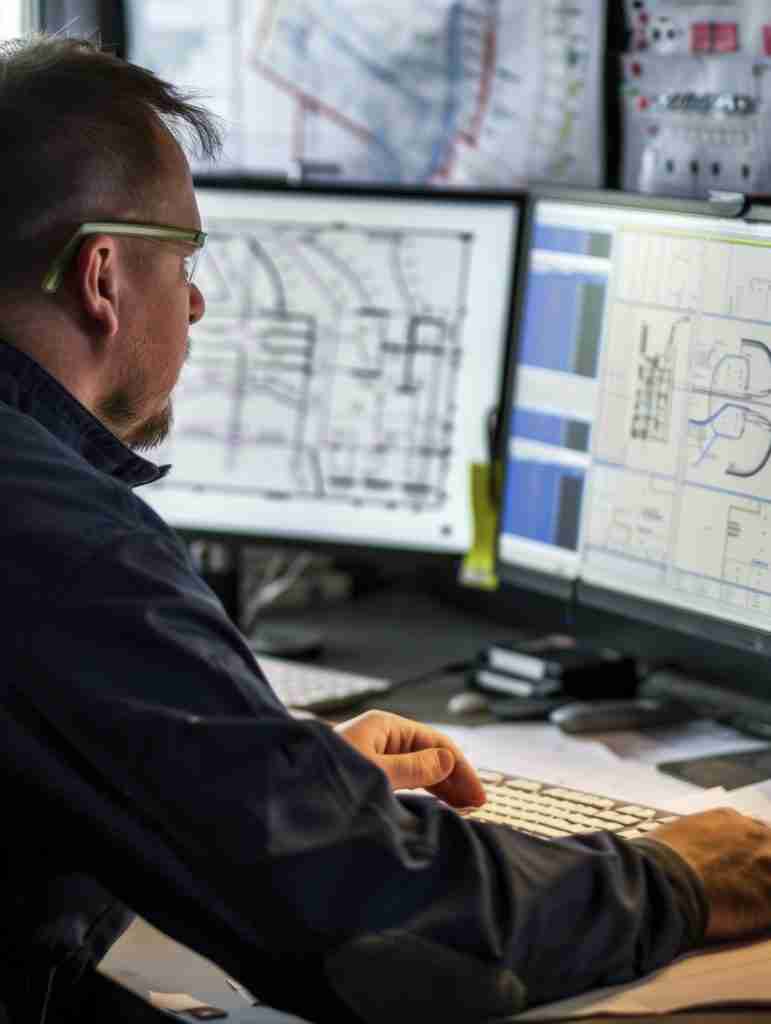 man analyzing clash detection for BIM project.